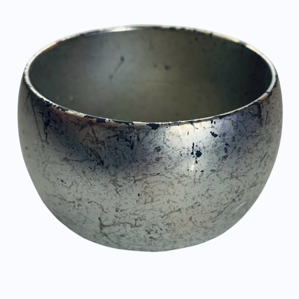 Chunky Distressed Y2K Silver Bangle Bracelet Grunge 90s Aesthetic